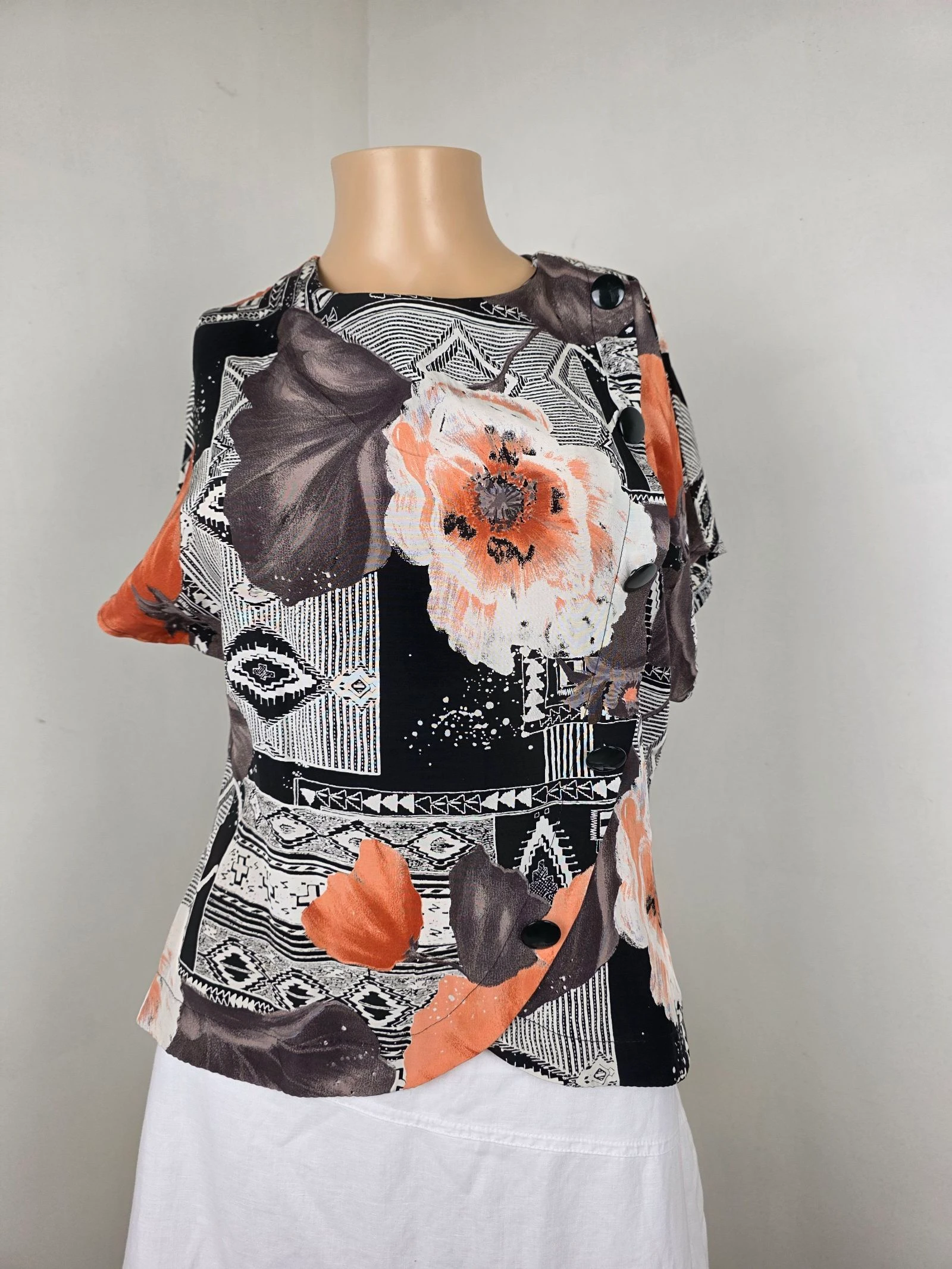 Blusa parisiense com motivos 🍒vintage dos anos 80 feita na França🍒tamanho 38 – photo 3